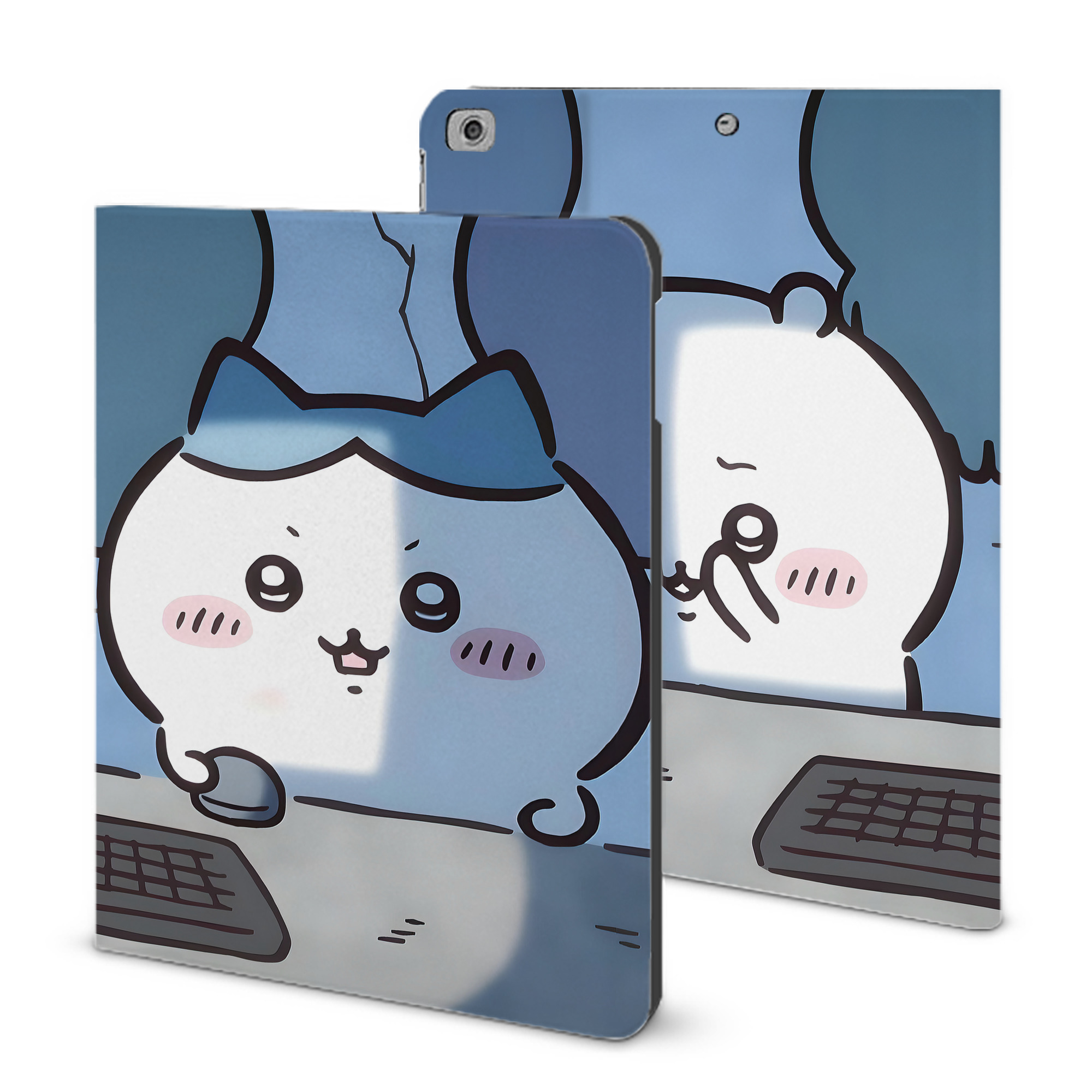 （画像用） ちいかわ Chii-kawa IPad ケース ブック型 PUレザー TPU 耐衝撃 軽量 薄型 ペン収納なし 全面保護 IPad 各モデル対応